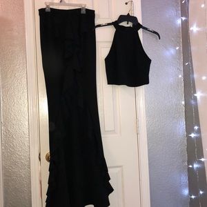 2 piece black dress
